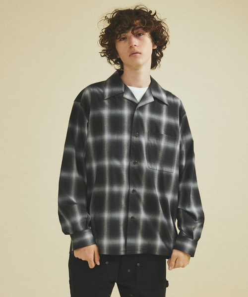 417 EDIFICE(フォーワンセブンエディフィス)の「OMBRE CHECK / オープンカラーシャツ(シャツ/ブラウス・メンズ・ブラック/ブラウン・MEDIUM/LARGE)」の11枚目の写真