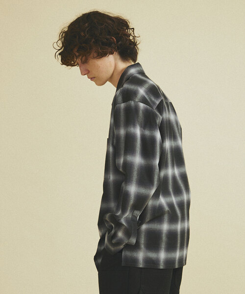 417 EDIFICE(フォーワンセブンエディフィス)の「OMBRE CHECK / オープンカラーシャツ(シャツ/ブラウス・メンズ・ブラック/ブラウン・MEDIUM/LARGE)」の13枚目の写真
