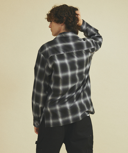 417 EDIFICE(フォーワンセブンエディフィス)の「OMBRE CHECK / オープンカラーシャツ(シャツ/ブラウス・メンズ・ブラック/ブラウン・MEDIUM/LARGE)」の14枚目の写真