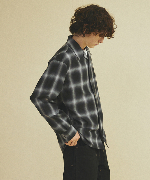 417 EDIFICE(フォーワンセブンエディフィス)の「OMBRE CHECK / オープンカラーシャツ(シャツ/ブラウス・メンズ・ブラック/ブラウン・MEDIUM/LARGE)」の15枚目の写真