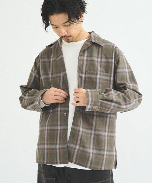 417 EDIFICE(フォーワンセブンエディフィス)の「OMBRE CHECK / オープンカラーシャツ(シャツ/ブラウス・メンズ・ブラック/ブラウン・MEDIUM/LARGE)」の20枚目の写真