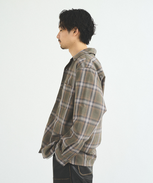 417 EDIFICE(フォーワンセブンエディフィス)の「OMBRE CHECK / オープンカラーシャツ(シャツ/ブラウス・メンズ・ブラック/ブラウン・MEDIUM/LARGE)」の21枚目の写真