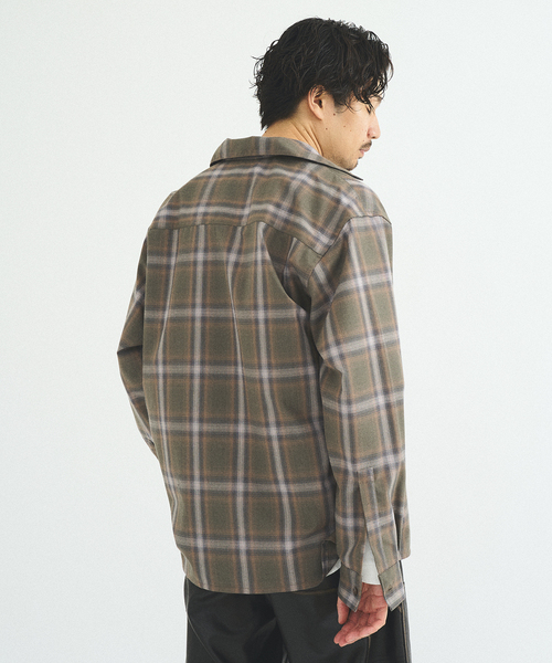 417 EDIFICE(フォーワンセブンエディフィス)の「OMBRE CHECK / オープンカラーシャツ(シャツ/ブラウス・メンズ・ブラック/ブラウン・MEDIUM/LARGE)」の22枚目の写真