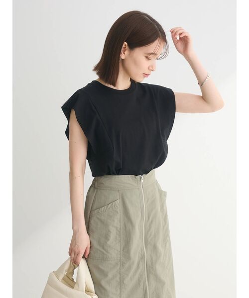 Sugar spoon(シュガースプーン)の「・SUGAR SPOON<COOL>フレンチスリーブTEE(Tシャツ/カットソー・レディース・ライトグレー/ライトピンク/ブラック/ブルー/オフホワイト/チャコールグレー・FREE)」の7枚目の写真