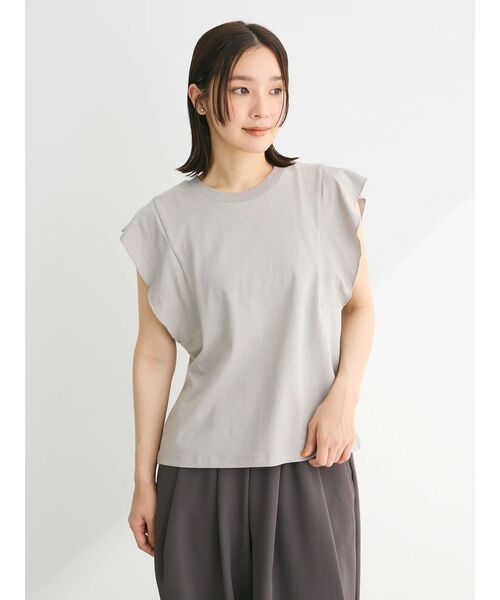 Sugar spoon(シュガースプーン)の「・SUGAR SPOON<COOL>フレンチスリーブTEE(Tシャツ/カットソー・レディース・ライトグレー/ライトピンク/ブラック/ブルー/オフホワイト/チャコールグレー・FREE)」の14枚目の写真