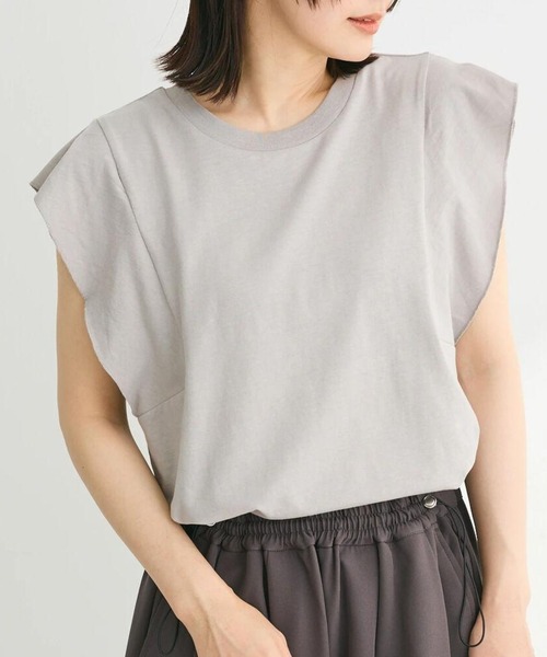 Sugar spoon(シュガースプーン)の「・SUGAR SPOON<COOL>フレンチスリーブTEE(Tシャツ/カットソー・レディース・ライトグレー/ライトピンク/ブラック/ブルー/オフホワイト/チャコールグレー・FREE)」の4枚目の写真