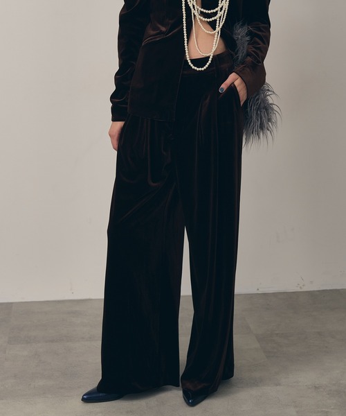 ベロアパイルSQUAREネックトップス　ベロアパイルイージーパンツセット MAISON SPECIAL（メゾンスペシャル） パンツ Blast Velor Easy Pants