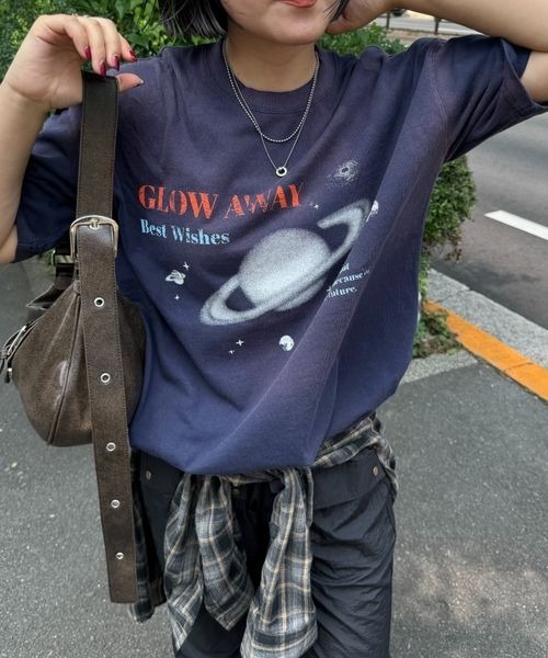 PBLIM（ページボーイリム）の「PBLIM/スペースマーブルＴ（Tシャツ/カットソー・レディース・チャコールグレー/ネイビー・LARGE/MEDIUM）」の2枚目の写真