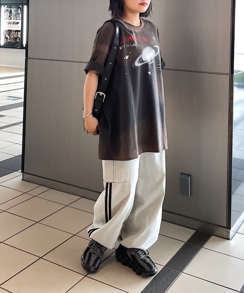 PBLIM（ページボーイリム）の「PBLIM/スペースマーブルＴ（Tシャツ/カットソー・レディース・チャコールグレー/ネイビー・LARGE/MEDIUM）」の3枚目の写真