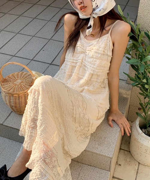 MAISON DE THERESE(メゾン ド テレーズ)の「総柄レースキャミワンピース(ワンピース・レディース・ベージュ・FREE)」の10枚目の写真