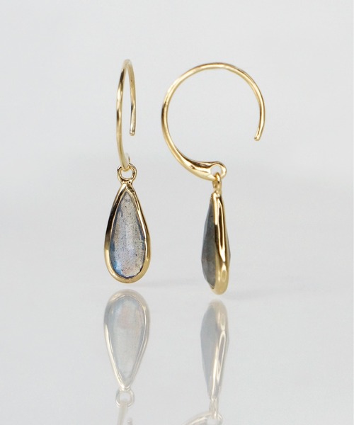 anq.（アンク）の「「anq.」SV925・スモーキークォーツ/グリーンオニキス/オニキス/ブルーカルセドニー　ドロップピアス（ピアス（両耳用）・レディース・ブラック/グリーン/ライトブラック/ライトブルー/グレー・ONE SIZE）」の3枚目の写真