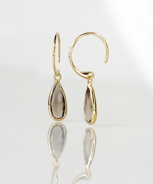 anq.（アンク）の「「anq.」SV925・スモーキークォーツ/グリーンオニキス/オニキス/ブルーカルセドニー　ドロップピアス（ピアス（両耳用）・レディース・ブラック/グリーン/ライトブラック/ライトブルー/グレー・ONE SIZE）」の12枚目の写真