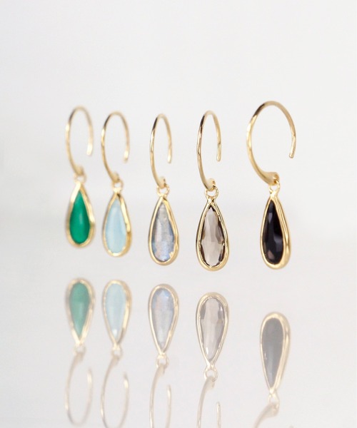 anq.（アンク）の「「anq.」SV925・スモーキークォーツ/グリーンオニキス/オニキス/ブルーカルセドニー　ドロップピアス（ピアス（両耳用）・レディース・ブラック/グリーン/ライトブラック/ライトブルー/グレー・ONE SIZE）」の11枚目の写真