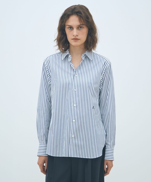 美品 マカフィー ファインブロード レギュラーカラーシャツ 洗える 24AW 青 美品 マカフィー ファインブロード レギュラーカラーシャツ 洗える