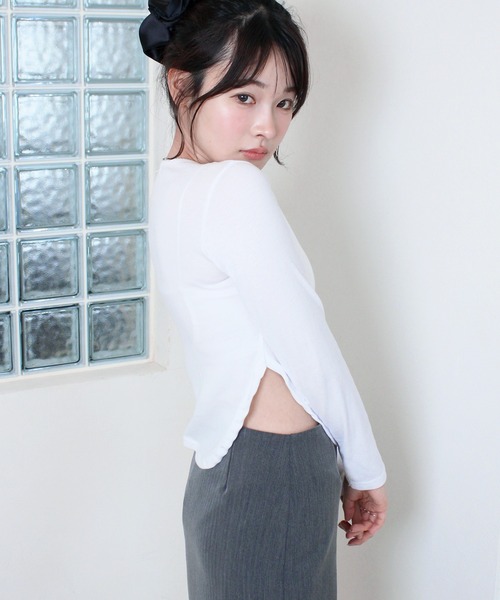 セール】【HIT ITEM!】ボディースーツ風トップス / 長袖 クルーネック