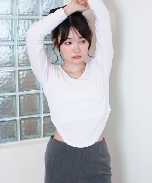 セール】【HIT ITEM!】ボディースーツ風トップス / 長袖 クルーネック