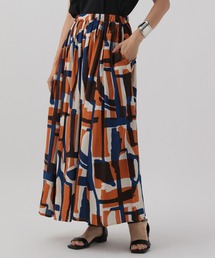 Elura | 幾何プリントフレアスカート/140469(スカート)