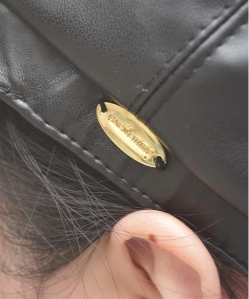 axes femme（アクシーズファム）の「プレート付き合皮キャスケット（キャスケット・レディース・キナリ/ブラック・FREE）」の4枚目の写真