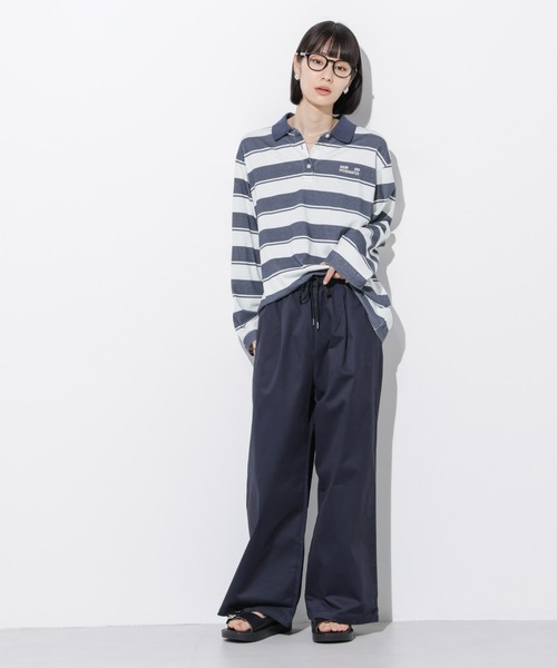 Apo(s)ture(アポスチャー)の「ARIA-004/サテンストレッチドロストワイドパンツ(その他パンツ・レディース・ベージュ/モカ/ネイビー/ブラック・XS/S/M/L/XL)」の9枚目の写真