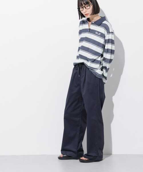 Apo(s)ture(アポスチャー)の「ARIA-004/サテンストレッチドロストワイドパンツ(その他パンツ・レディース・ベージュ/モカ/ネイビー/ブラック・XS/S/M/L/XL)」の7枚目の写真