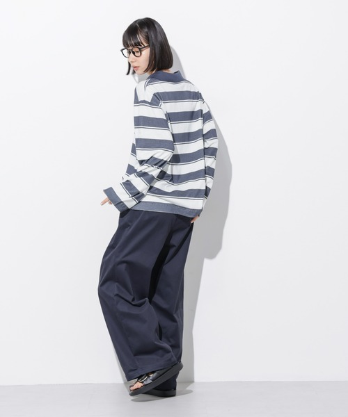 Apo(s)ture(アポスチャー)の「ARIA-004/サテンストレッチドロストワイドパンツ(その他パンツ・レディース・ベージュ/モカ/ネイビー/ブラック・XS/S/M/L/XL)」の6枚目の写真