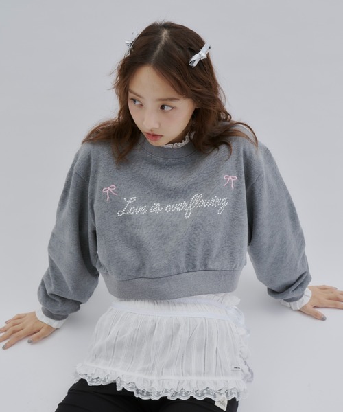 パールショートスウェット（スウェット）｜Lallana（ララーナ）の