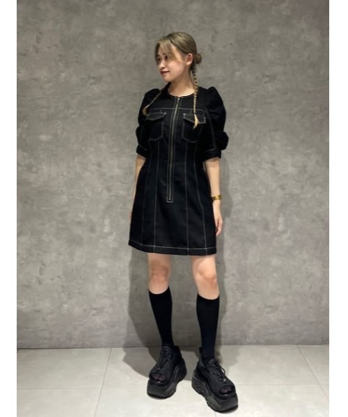 いかりんぐ SLY GATHER SLEEVE ZIP ショートワンピース SLY | GATHER SLEEVE ZIP ショートワンピース (ワンピース(ミニ
