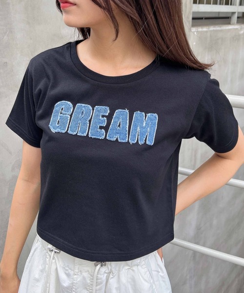 INGNI(イング)の「パッチデニムコンパクトTシャツ(Tシャツ/カットソー・レディース・オフホワイト/チャコールグレー/ブラック・M)」の11枚目の写真