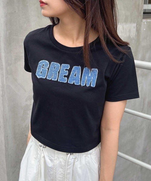 INGNI(イング)の「パッチデニムコンパクトTシャツ(Tシャツ/カットソー・レディース・オフホワイト/チャコールグレー/ブラック・M)」の12枚目の写真