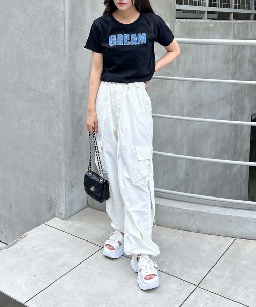 INGNI(イング)の「パッチデニムコンパクトTシャツ(Tシャツ/カットソー・レディース・オフホワイト/チャコールグレー/ブラック・M)」の15枚目の写真