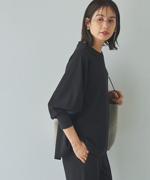 RONEL(ロネル)の「イージージョーゼットボリュームスリーブプルオーバー(Tシャツ/カットソー・レディース・ネイビー/ライトグレー/オフホワイト/ブラック・S/M/L)」の1枚目の写真