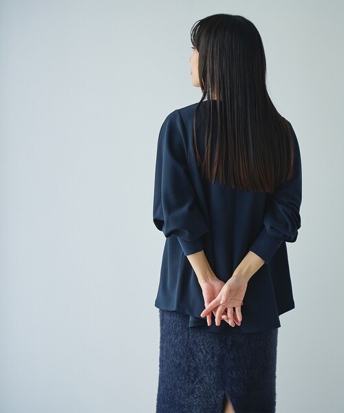 RONEL(ロネル)の「イージージョーゼットボリュームスリーブプルオーバー(Tシャツ/カットソー・レディース・ネイビー/ライトグレー/オフホワイト/ブラック・S/M/L)」の21枚目の写真