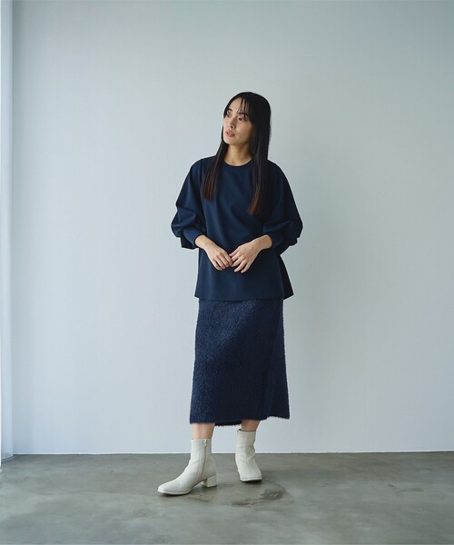 RONEL(ロネル)の「イージージョーゼットボリュームスリーブプルオーバー(Tシャツ/カットソー・レディース・ネイビー/ライトグレー/オフホワイト/ブラック・S/M/L)」の19枚目の写真