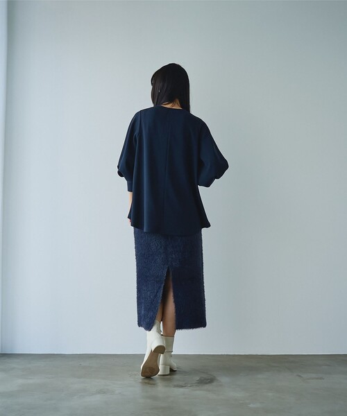 RONEL(ロネル)の「イージージョーゼットボリュームスリーブプルオーバー(Tシャツ/カットソー・レディース・ネイビー/ライトグレー/オフホワイト/ブラック・S/M/L)」の17枚目の写真