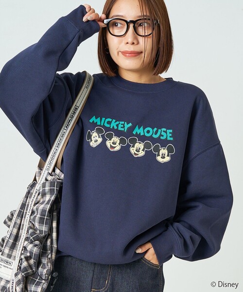 FREAK'S STORE（フリークスストア）の「限定展開　別注/Mickey Mouse/ミッキーマウス　フロントプリントスウェット（スウェット・レディース・ベージュ/ネイビー/イエロー/ナチュラル/スミクロ・ﾌﾘ-）」の4枚目の写真