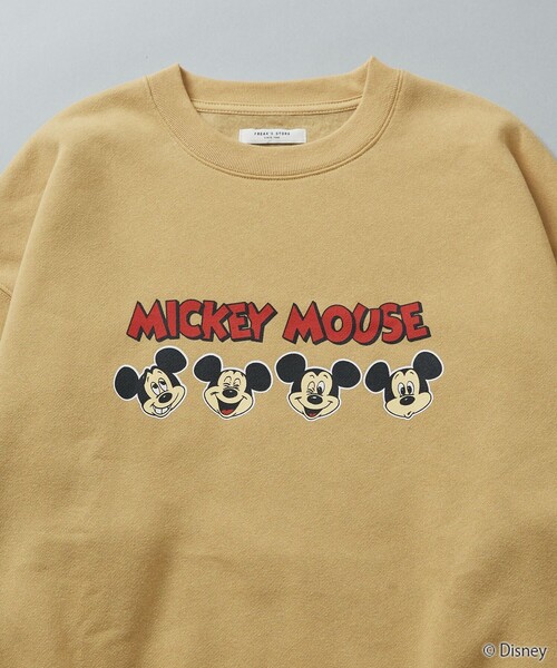 FREAK'S STORE（フリークスストア）の「限定展開　別注/Mickey Mouse/ミッキーマウス　フロントプリントスウェット（スウェット・レディース・ベージュ/ネイビー/イエロー/ナチュラル/スミクロ・ﾌﾘ-）」の5枚目の写真