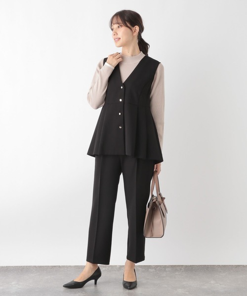 GLOBAL WORK（グローバルワーク）の「ペプラムジレ＊パンツSET/137549（パンツドレス・レディース・ブラック/ネイビー・LARGE/MEDIUM）」の4枚目の写真