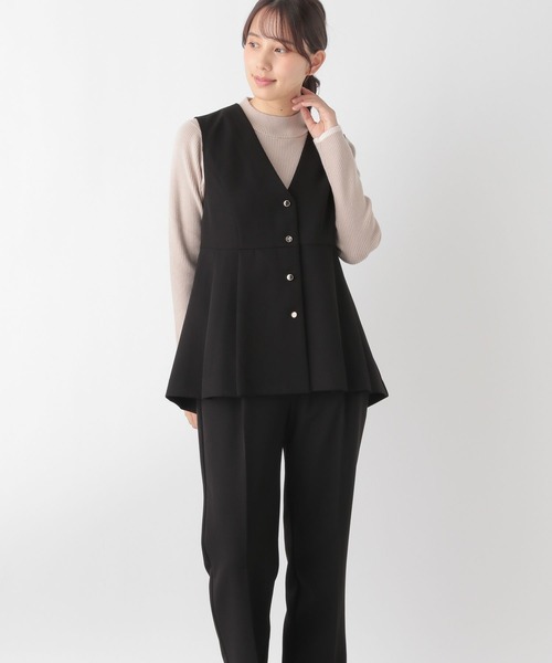 GLOBAL WORK（グローバルワーク）の「ペプラムジレ＊パンツSET/137549（パンツドレス・レディース・ブラック/ネイビー・LARGE/MEDIUM）」の5枚目の写真