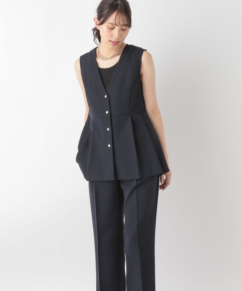 GLOBAL WORK（グローバルワーク）の「ペプラムジレ＊パンツSET/137549（パンツドレス・レディース・ブラック/ネイビー・LARGE/MEDIUM）」の9枚目の写真