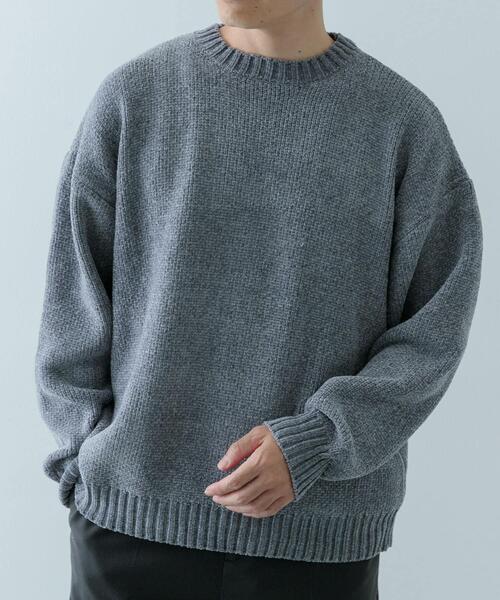 ITEMS URBANRESEARCH（アイテムズ アーバンリサーチ）の「モール クルーネック ニット（ニット/セーター・メンズ・ブラック/ベージュ/アイボリー/チャコールグレー・MEDIUM/LARGE）」の12枚目の写真