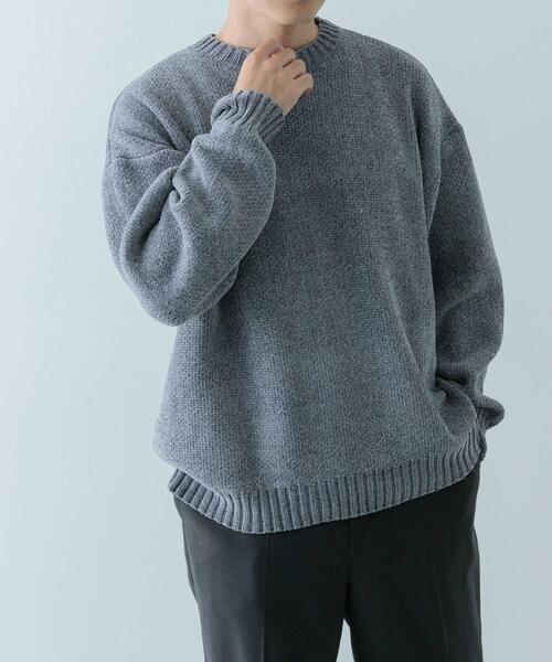 ITEMS URBANRESEARCH（アイテムズ アーバンリサーチ）の「モール クルーネック ニット（ニット/セーター・メンズ・ブラック/ベージュ/アイボリー/チャコールグレー・MEDIUM/LARGE）」の11枚目の写真