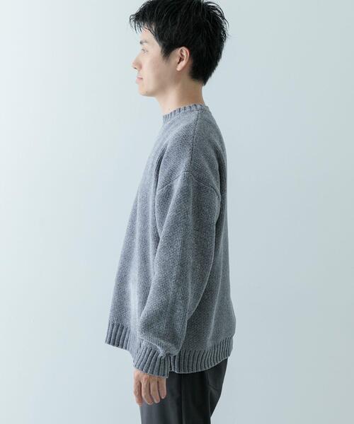 新品❤️MARK&LONA グレー クルーネックセーター カレッジロゴキーネックニット（ニット/セーター） | grove（グローブ