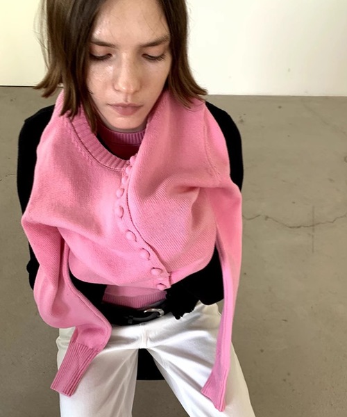 SANSeLF（サンセルフ）の「【LONSLAN】メニーボタンコンパクトカーディガン sanwl24a022（カーディガン/ボレロ・レディース・ピンク/ブラック/ブルー・FREE）」の19枚目の写真