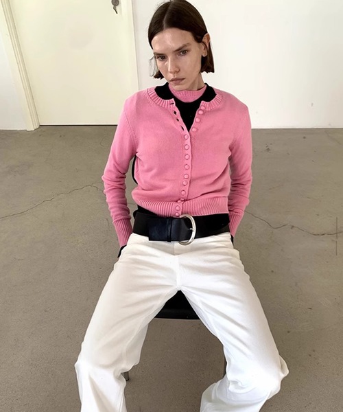 SANSeLF（サンセルフ）の「【LONSLAN】メニーボタンコンパクトカーディガン sanwl24a022（カーディガン/ボレロ・レディース・ピンク/ブラック/ブルー・FREE）」の21枚目の写真