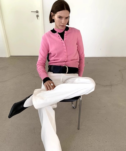 SANSeLF（サンセルフ）の「【LONSLAN】メニーボタンコンパクトカーディガン sanwl24a022（カーディガン/ボレロ・レディース・ピンク/ブラック/ブルー・FREE）」の16枚目の写真