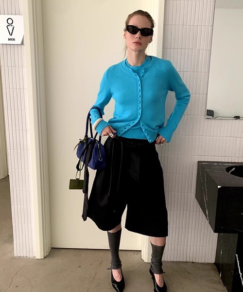 SANSeLF（サンセルフ）の「【LONSLAN】メニーボタンコンパクトカーディガン sanwl24a022（カーディガン/ボレロ・レディース・ピンク/ブラック/ブルー・FREE）」の7枚目の写真