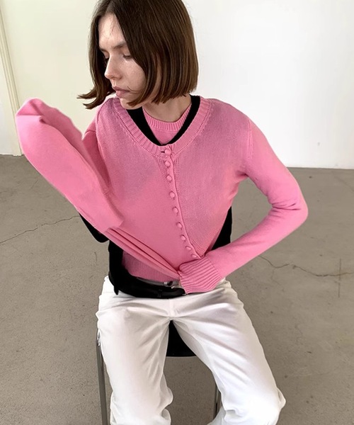 SANSeLF（サンセルフ）の「【LONSLAN】メニーボタンコンパクトカーディガン sanwl24a022（カーディガン/ボレロ・レディース・ピンク/ブラック/ブルー・FREE）」の11枚目の写真