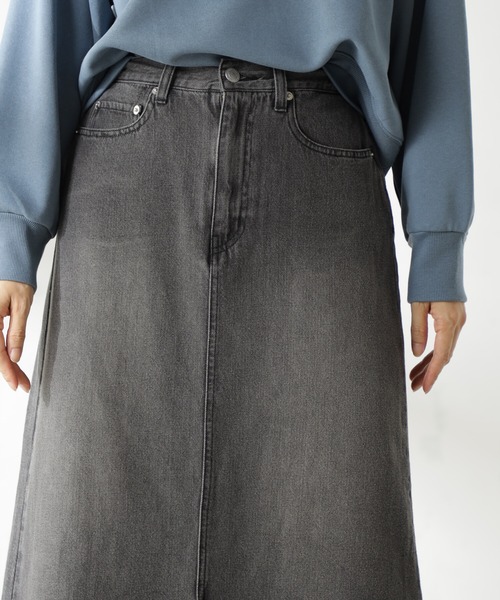 FOUND GOOD（ファウンドグッド）の「デニムスカート（スカート・レディース・ネイビー/グレー系8/ブルー系5・S/M/L）」の6枚目の写真