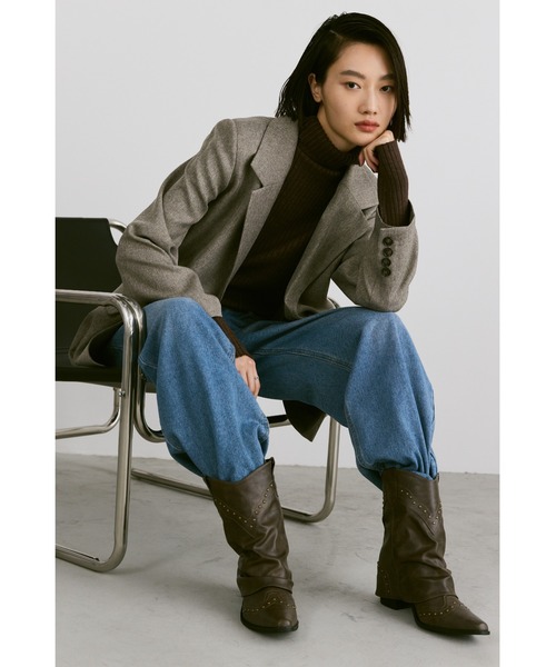 un/neu(アンノイ)の「スタッズカバーミドルブーツ(ブーツ・レディース・ブラック/ブラウン・SMALL/MEDIUM/LARGE)」の22枚目の写真