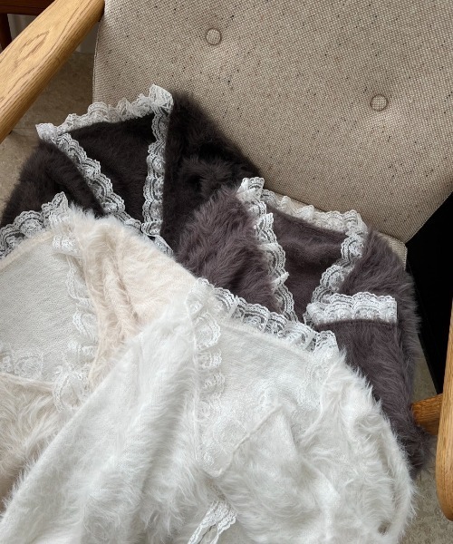 one after another NICE CLAUP（ワンアフターアナザーナイスクラップ）の「レースフェザーカーディガン（カーディガン/ボレロ・レディース・モカ/ベージュ/オフホワイト/チャコールグレー・FREE）」の21枚目の写真